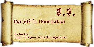 Burján Henrietta névjegykártya