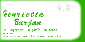 henrietta burjan business card